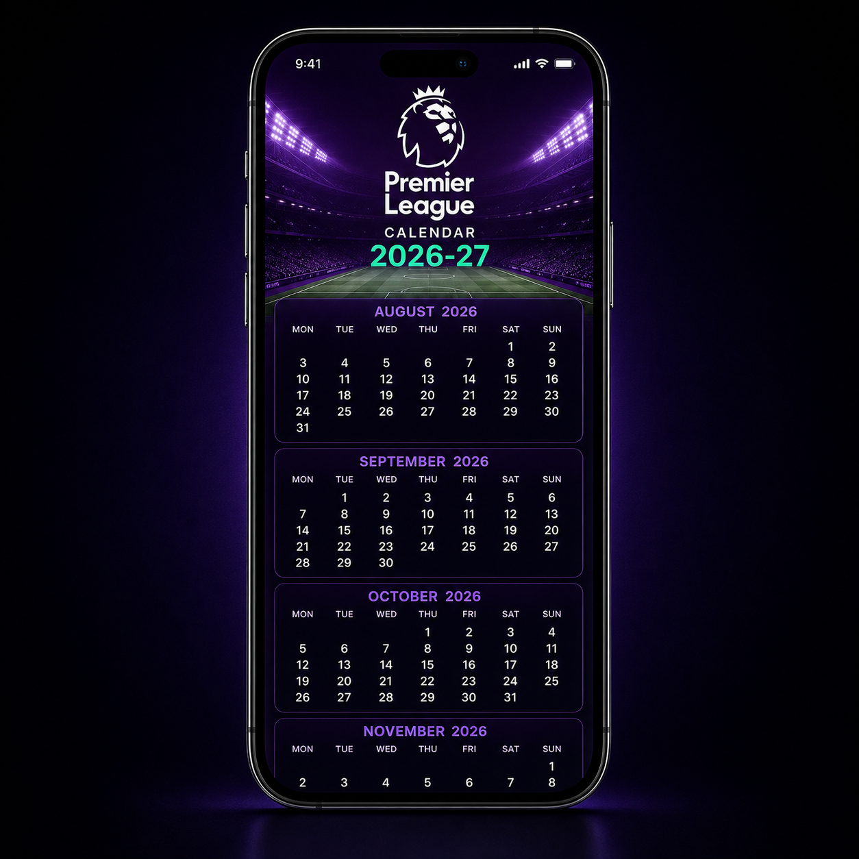 Premier Auto-Sync Match Calendar