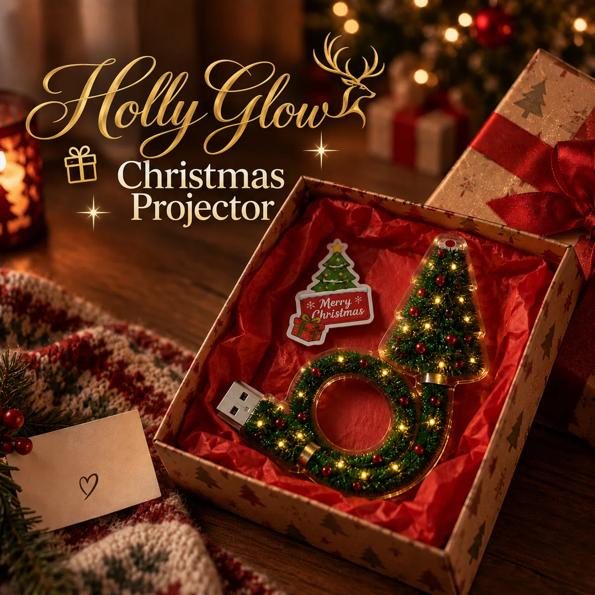 Ruevelle HollyGlow Christmas Projector